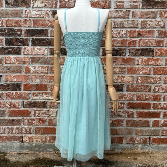 NWT Little Mistress petite spaghetti strap blue floral tulle layered dress / 2P - Picture 6 of 13